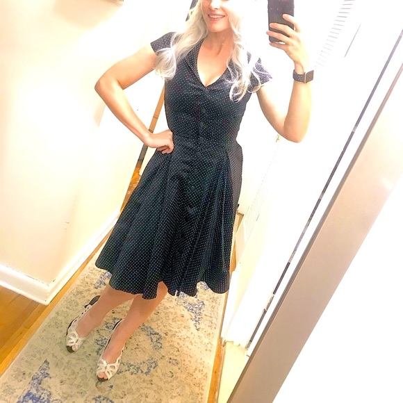 PUG Blk/wht button up dress Colette - Picture 6 of 17